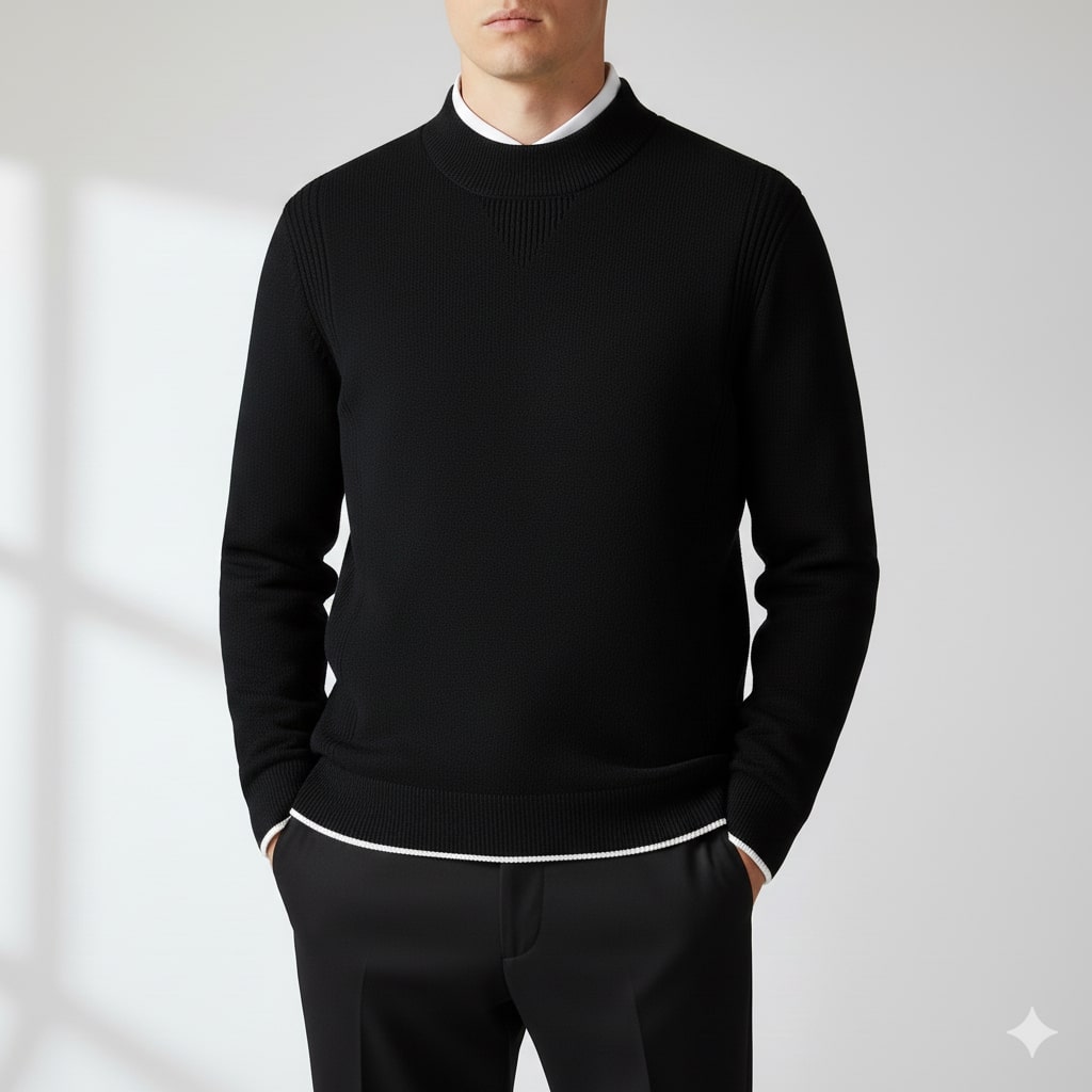 Adrian Men's Ribbed Crewneck Knit Pullover Sweater