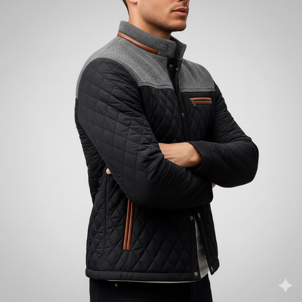 Adriano Men's Lightweight Quilted Puffer Zip-Up Jacket
