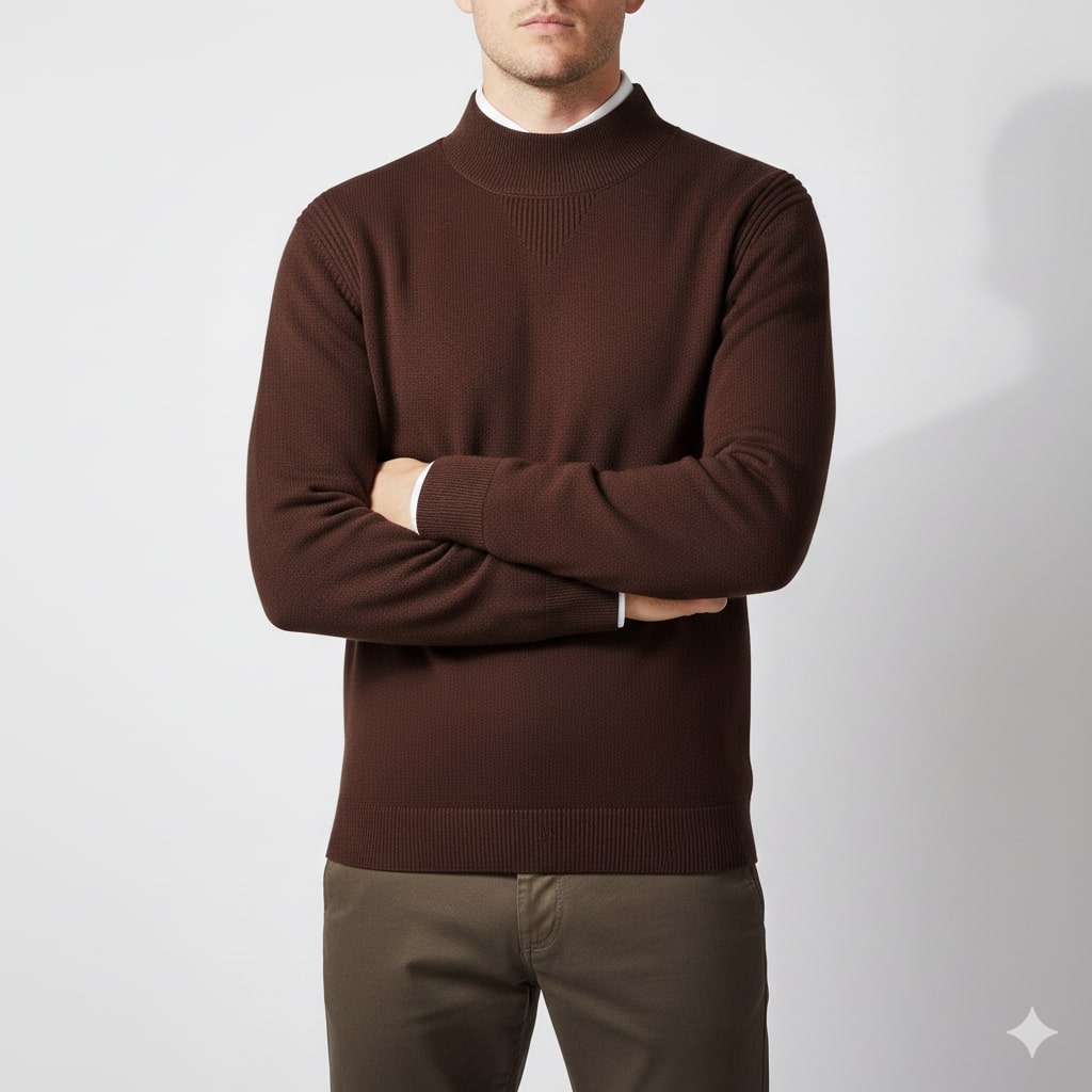 Adrian Men's Ribbed Crewneck Knit Pullover Sweater