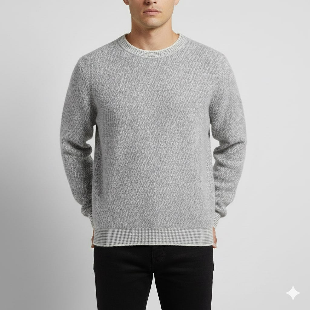 Alvino Men's Ribbed Knit Crewneck Sweater – Soft Pullover