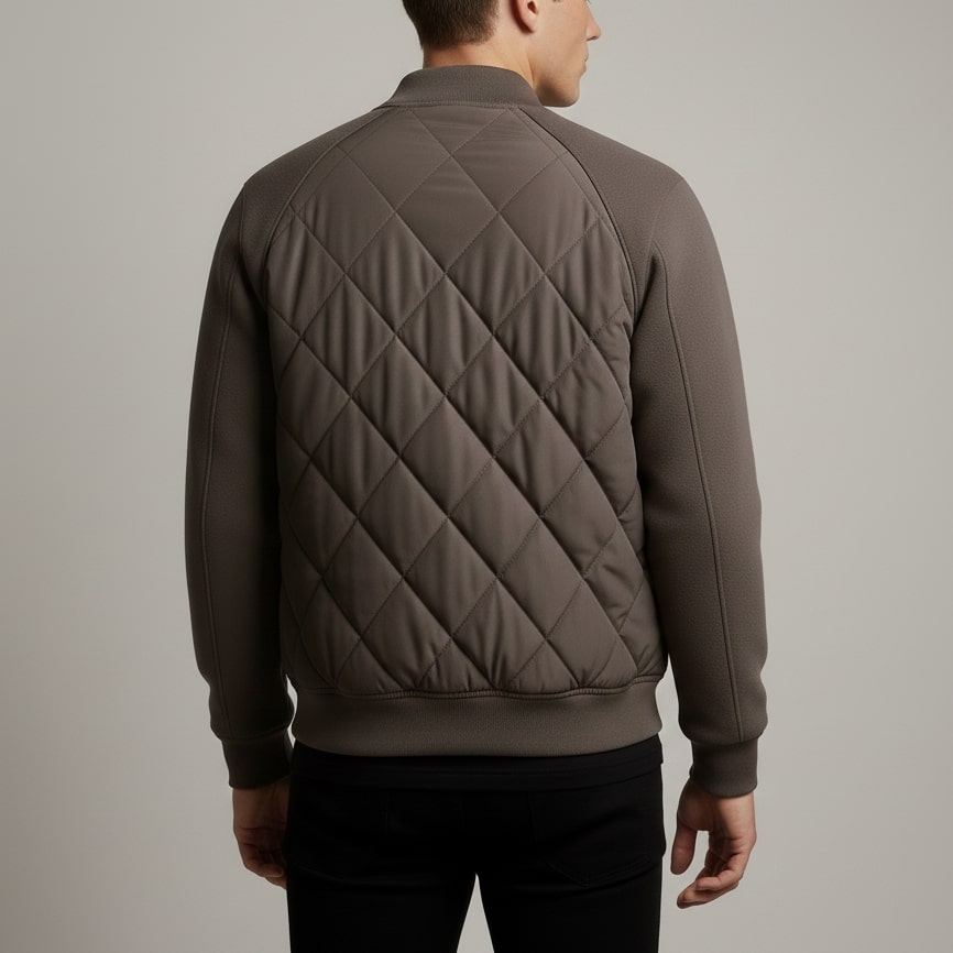 Harrison Men's Insulated Quilted Jacket – Diamond Stitch Cotton Snap Jacket
