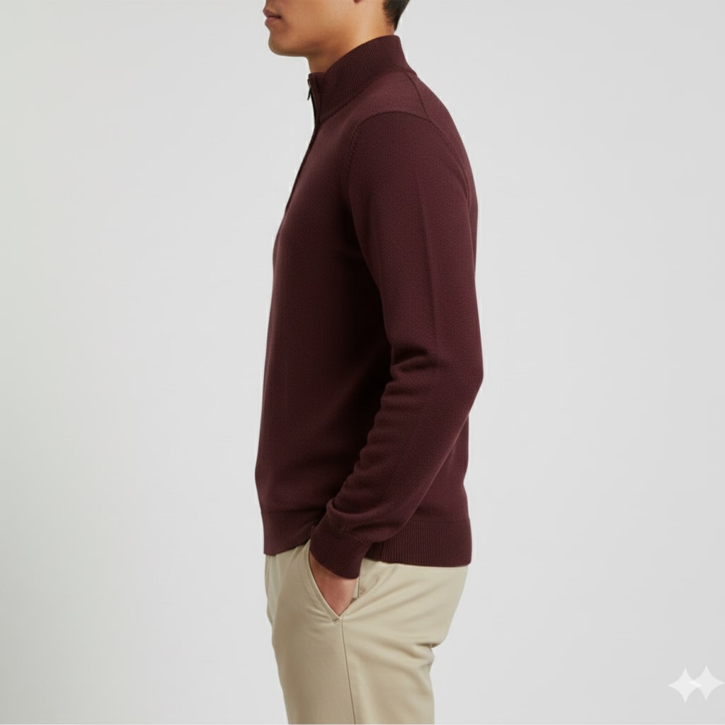 Ashton Men's Cotton Knit Quarter-Zip Pullover Sweater – Ideal for Layered Comfort
