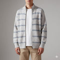 Craig Men's Textured Knit Zip-Up Cardigan with Stand Collar