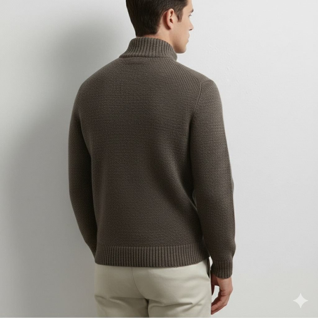Ashton Men's Cotton Knit Quarter-Zip Pullover Sweater – Ideal for Layered Comfort