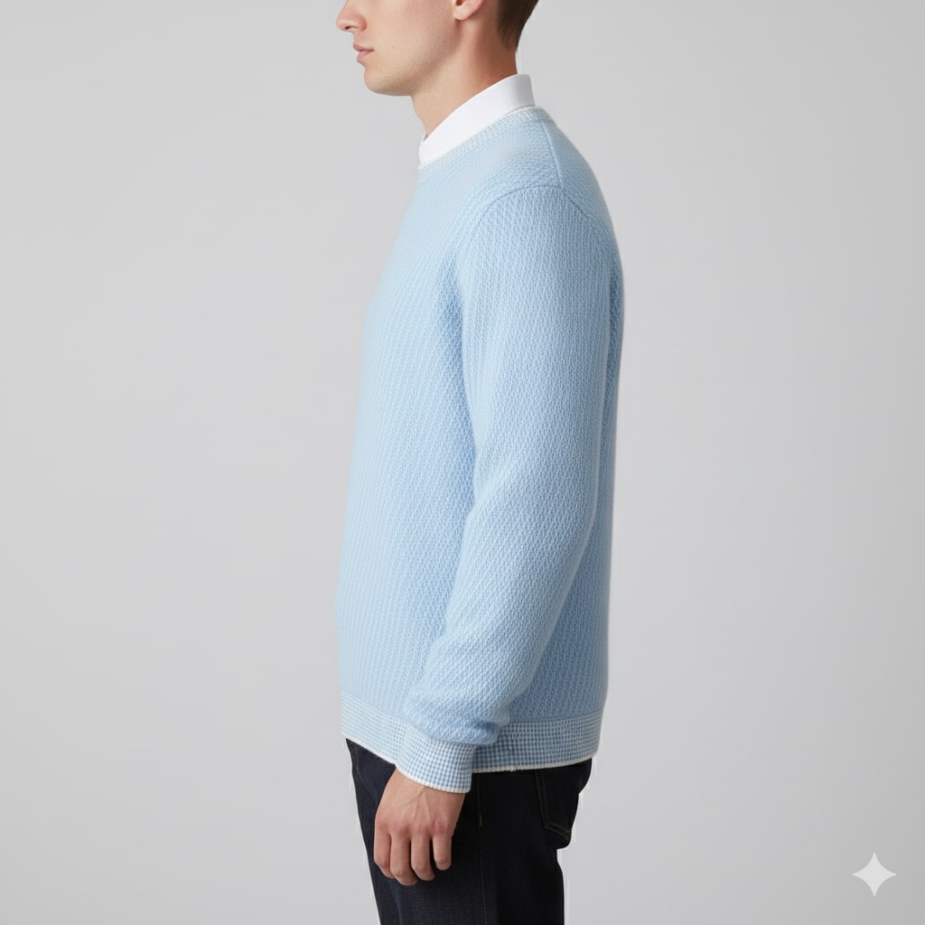 Alvino Men's Ribbed Knit Crewneck Sweater – Soft Pullover