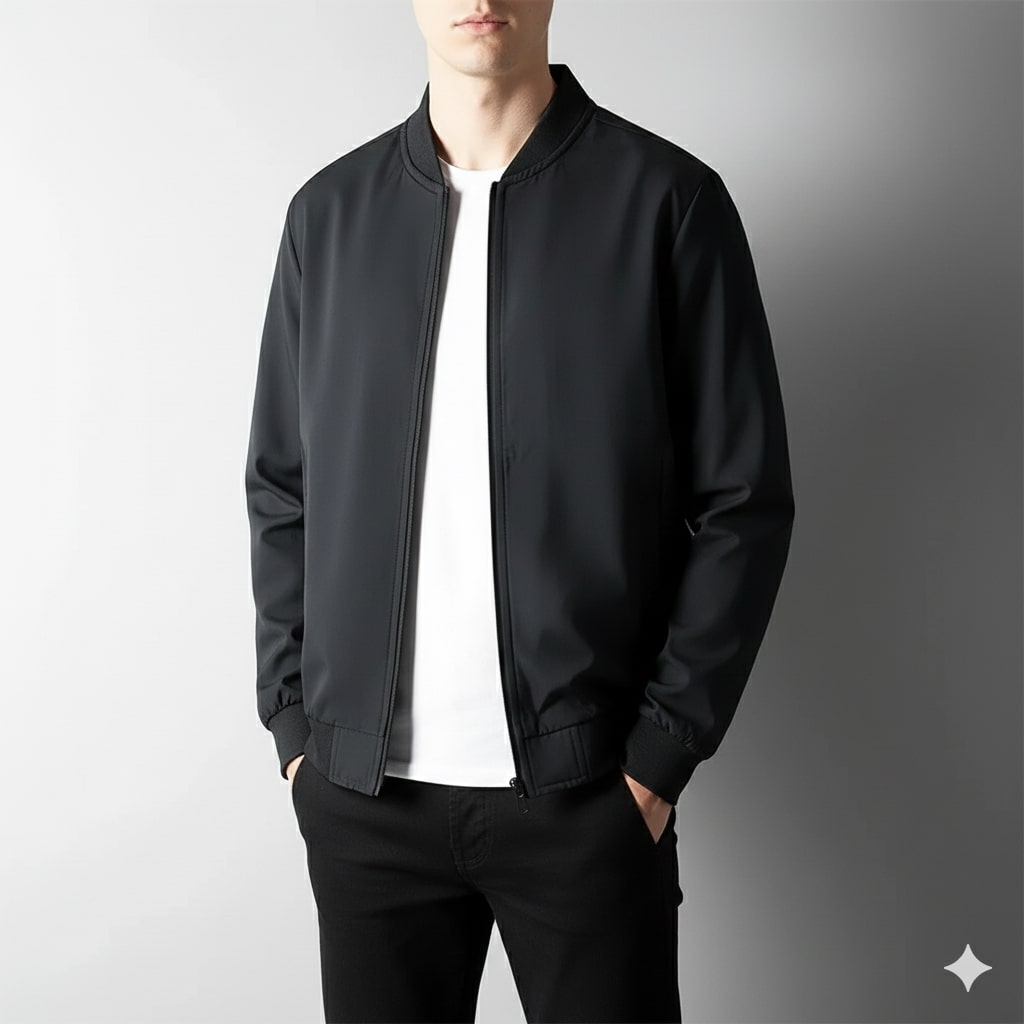 Harriet Men's Lightweight Softshell Bomber Jacket – Wind-Resistant