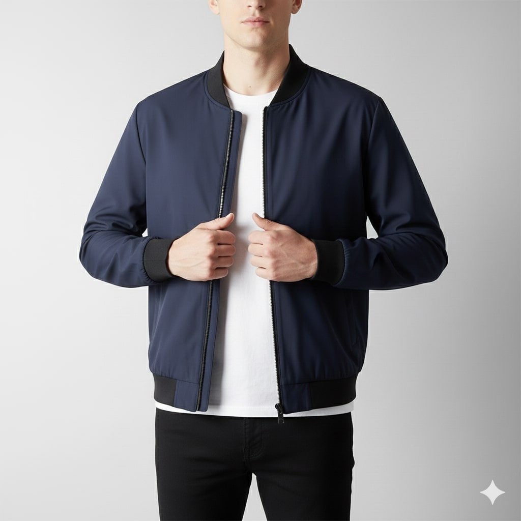Harriet Men's Lightweight Softshell Bomber Jacket – Wind-Resistant