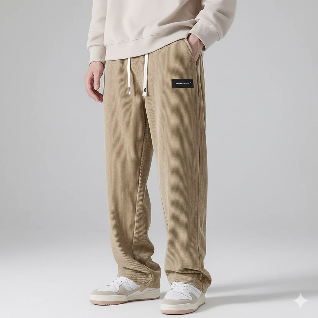 Caleb Men's Corduroy Joggers – Soft Stretch Fabric with Deep Secure Pockets