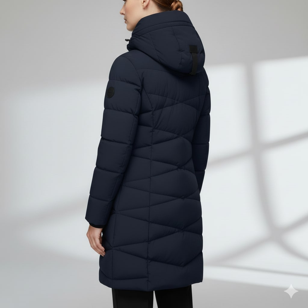Elana Women's Full-Length Quilted Winter Coat with Hood & Plush Lining
