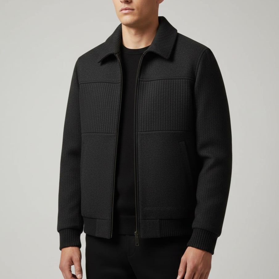 Domenico Men's Textured Weatherproof Fleece Jacket