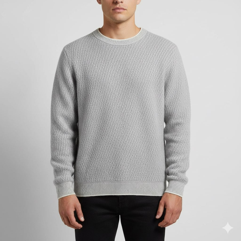 Alvino Men's Ribbed Knit Crewneck Sweater – Soft Pullover