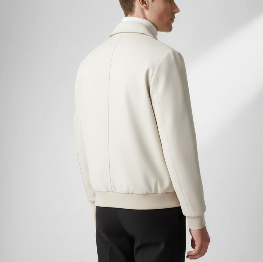 Brando Men's Suede Leather Bomber Jacket with Cozy Sherpa Lining