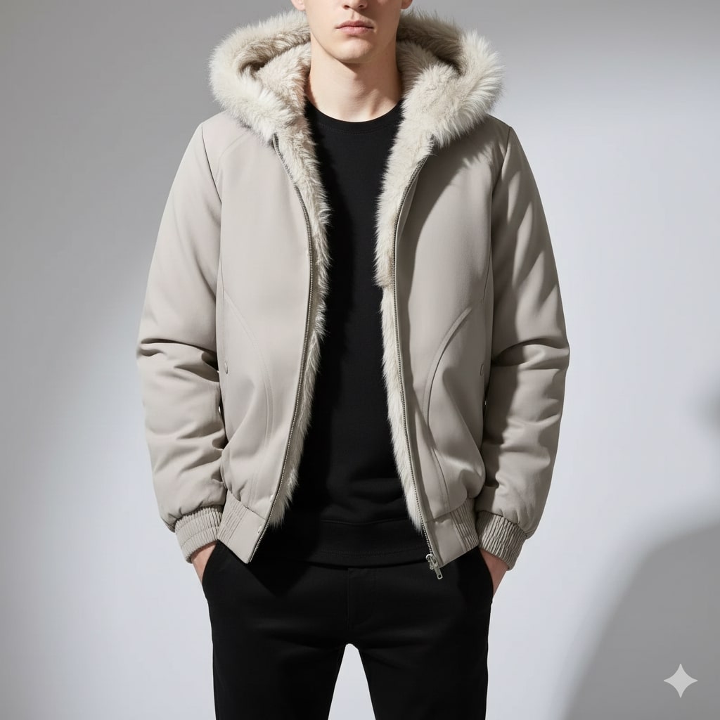 Bradley Men's Quilted Winter Hoodie – Plush-Lined Hooded Jacket