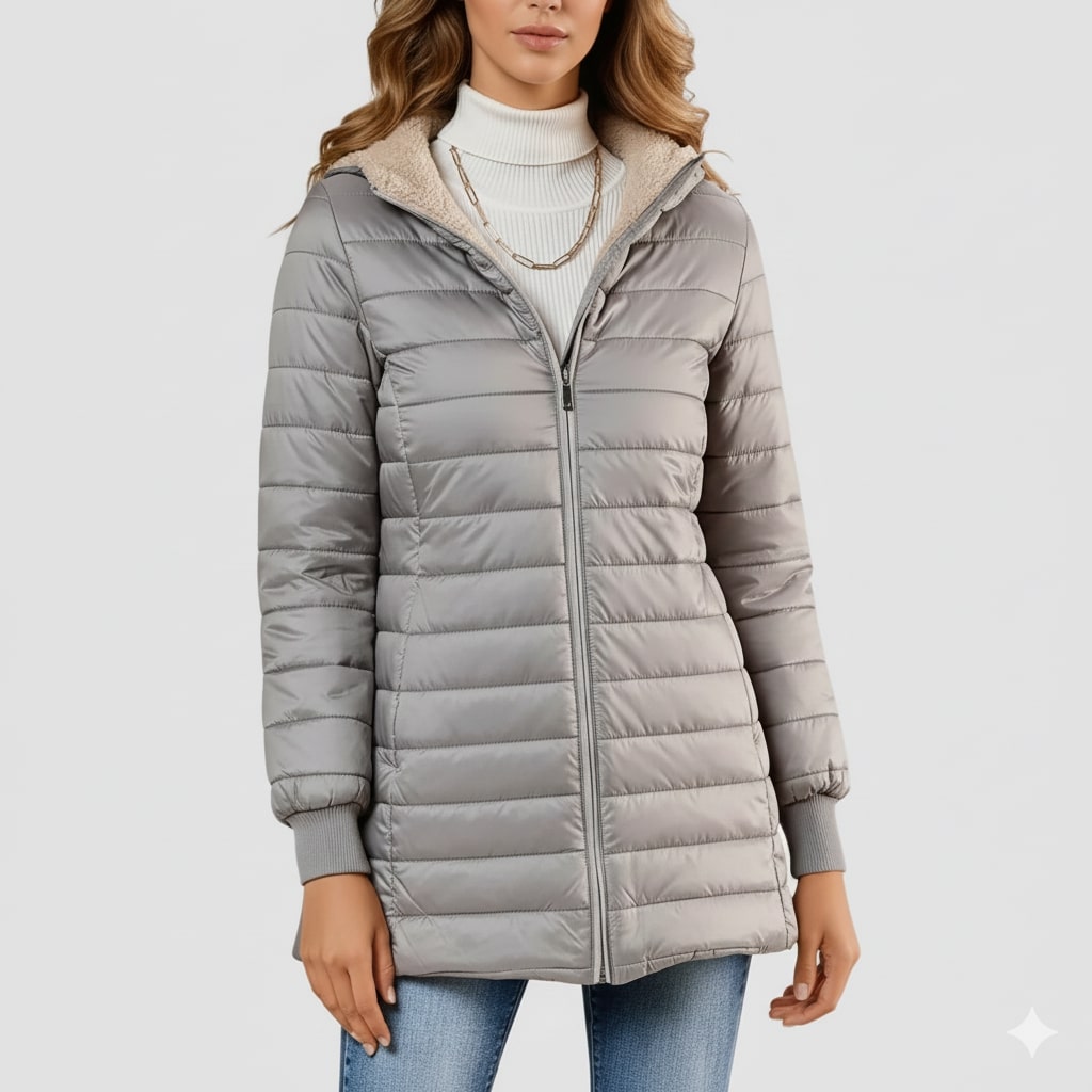 Adelise Women's Long Quilted Puffer Coat – Waterproof Winter Warmth Jacket