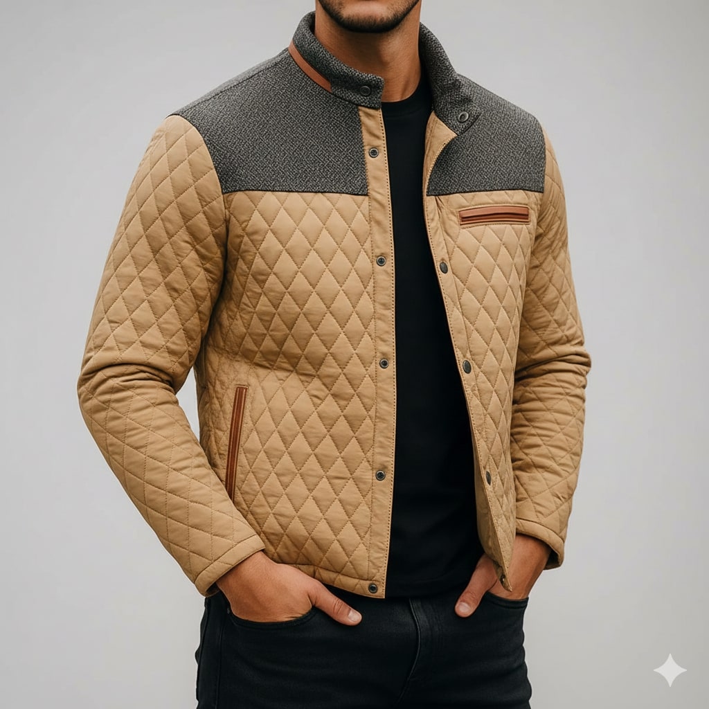 Adriano Men's Lightweight Quilted Puffer Zip-Up Jacket