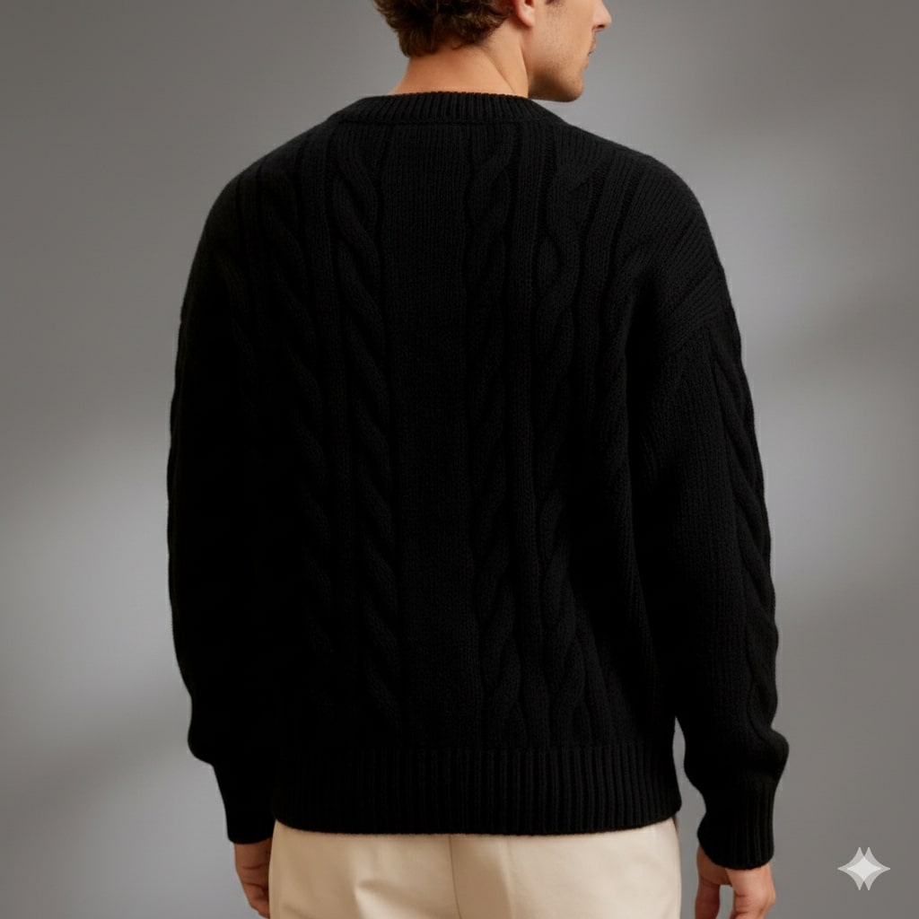 David Men's Cable Knit Cardigan – Classic Button-Up Style