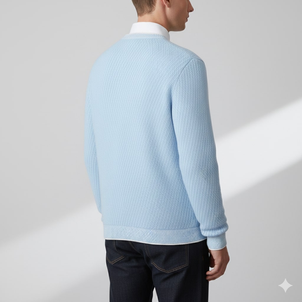 Alvino Men's Ribbed Knit Crewneck Sweater – Soft Pullover