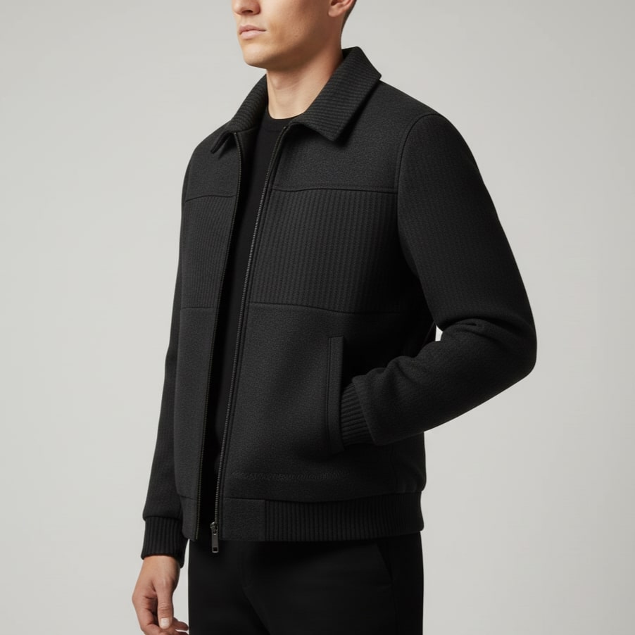 Domenico Men's Textured Weatherproof Fleece Jacket