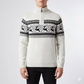Aldrey Men's Wool Knit Quarter-Zip Christmas Sweater Pullover