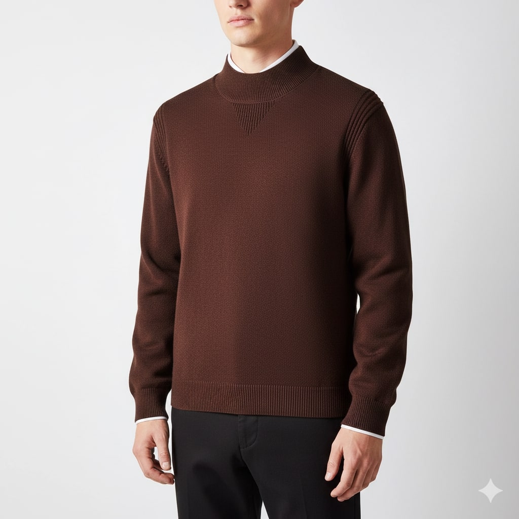 Adrian Men's Ribbed Crewneck Knit Pullover Sweater