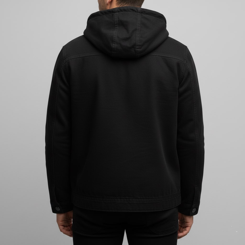 Beckham Men's Lightweight Windbreaker with Fleece-Lined Hood