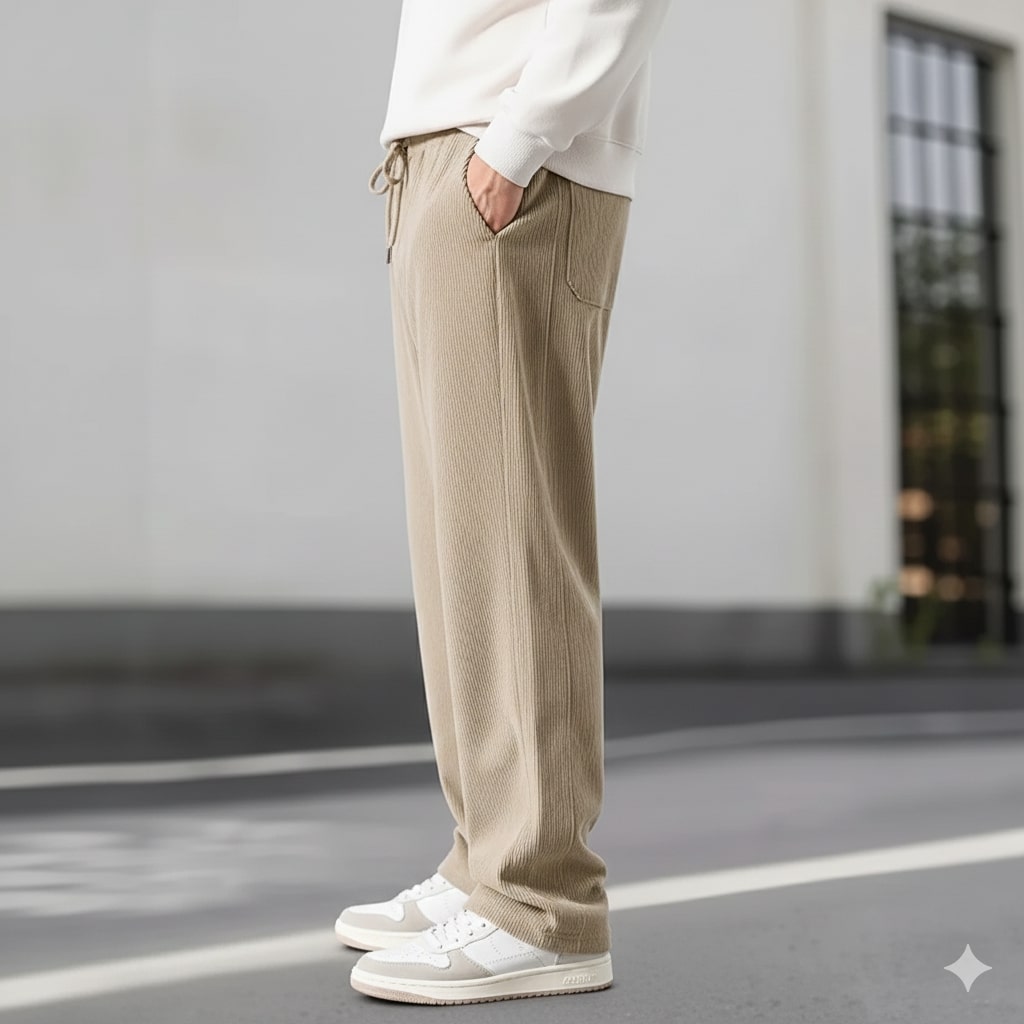 Caleb Men's Corduroy Joggers – Soft Stretch Fabric with Deep Secure Pockets