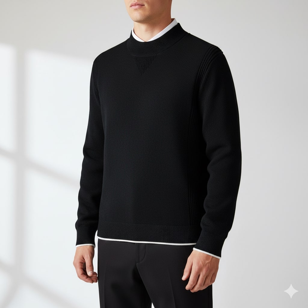 Adrian Men's Ribbed Crewneck Knit Pullover Sweater