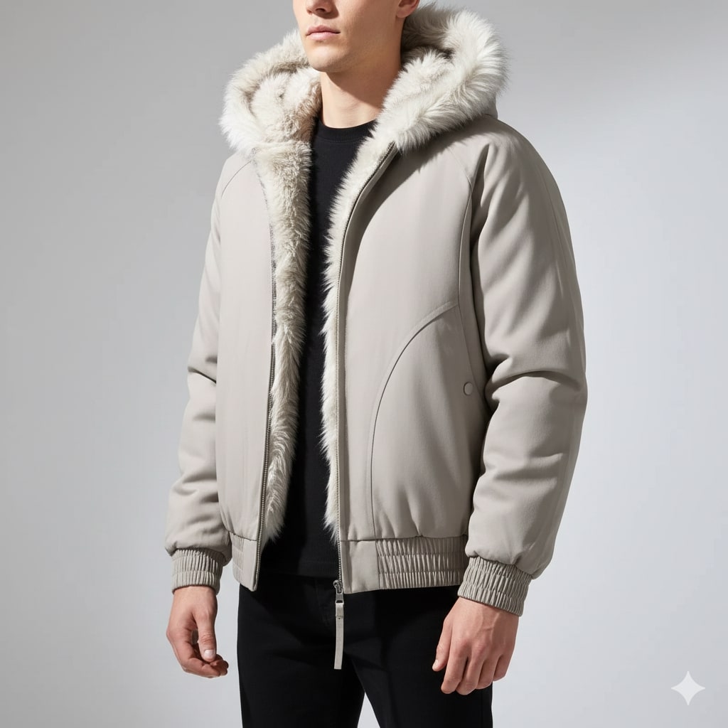 Bradley Men's Quilted Winter Hoodie – Plush-Lined Hooded Jacket