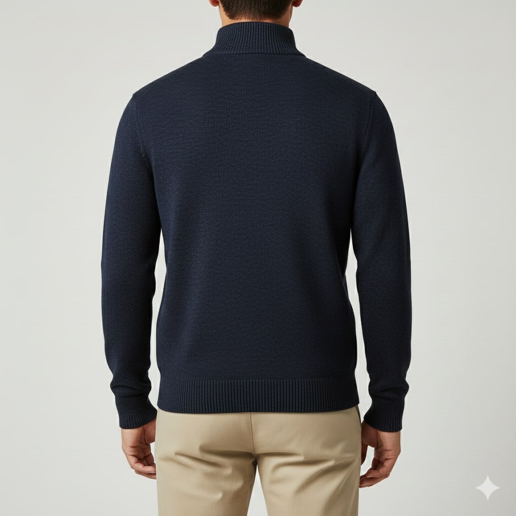 Ashton Men's Cotton Knit Quarter-Zip Pullover Sweater – Ideal for Layered Comfort