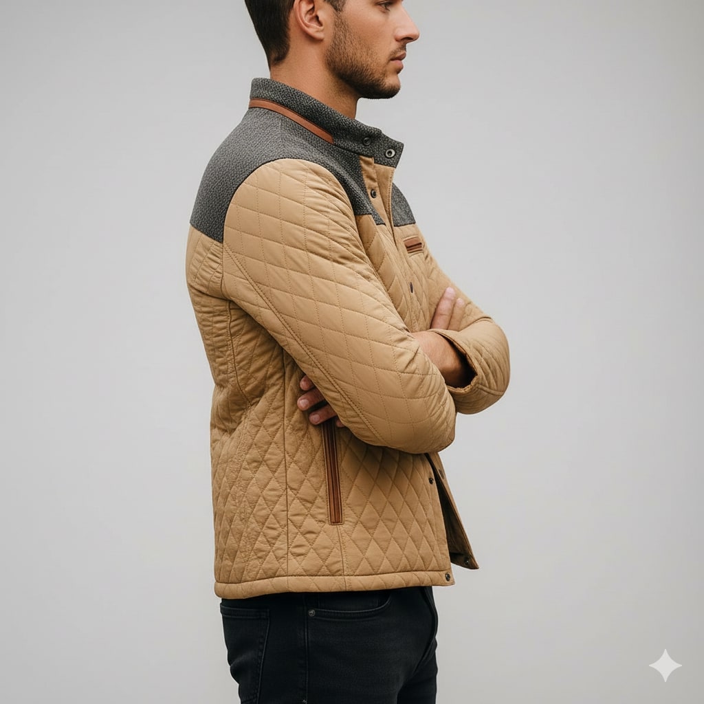 Adriano Men's Lightweight Quilted Puffer Zip-Up Jacket