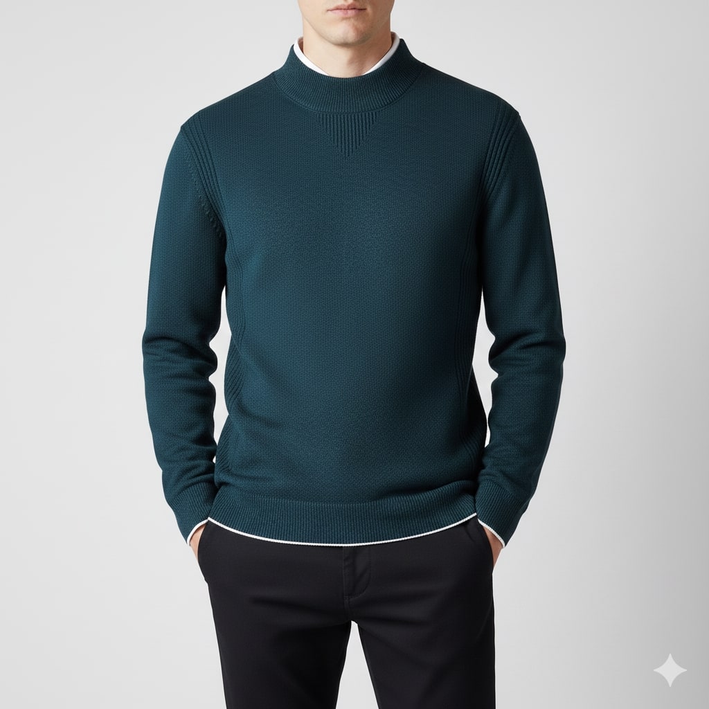 Adrian Men's Ribbed Crewneck Knit Pullover Sweater