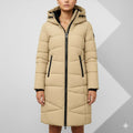 Elana Women's Full-Length Quilted Winter Coat with Hood & Plush Lining