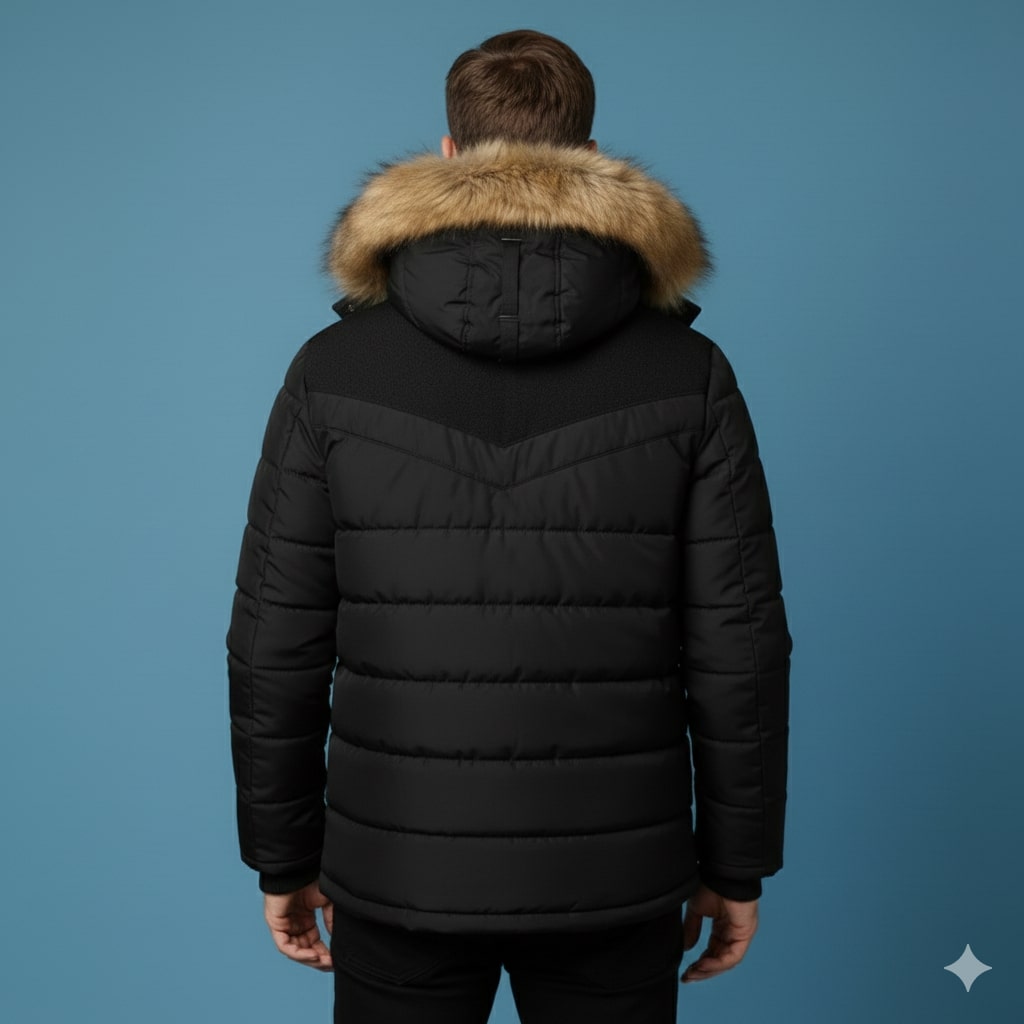 Harlan Men's Winter Coat – Hooded Jacket with Thick Fleece Lining and Cotton Shell