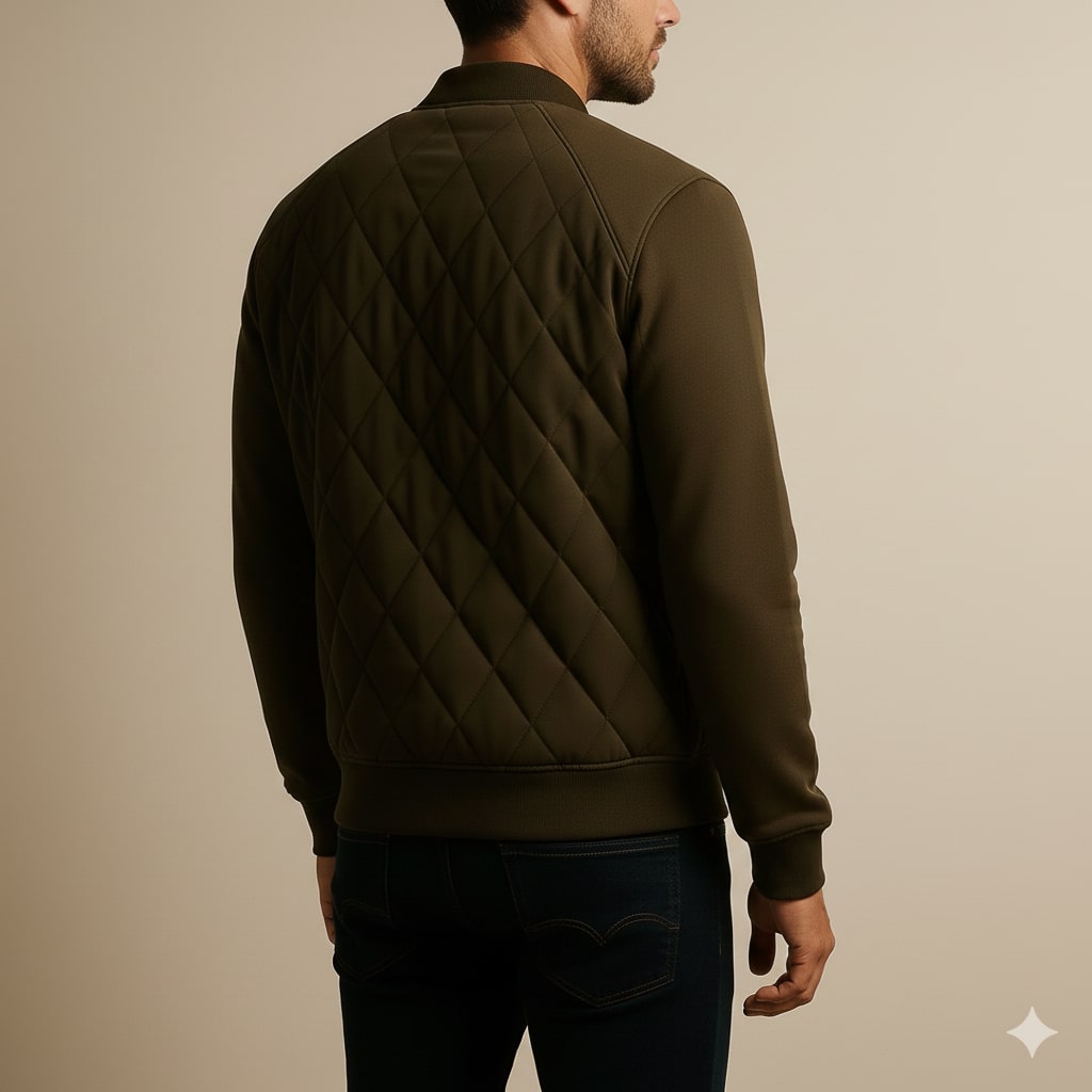 Harrison Men's Insulated Quilted Jacket – Diamond Stitch Cotton Snap Jacket