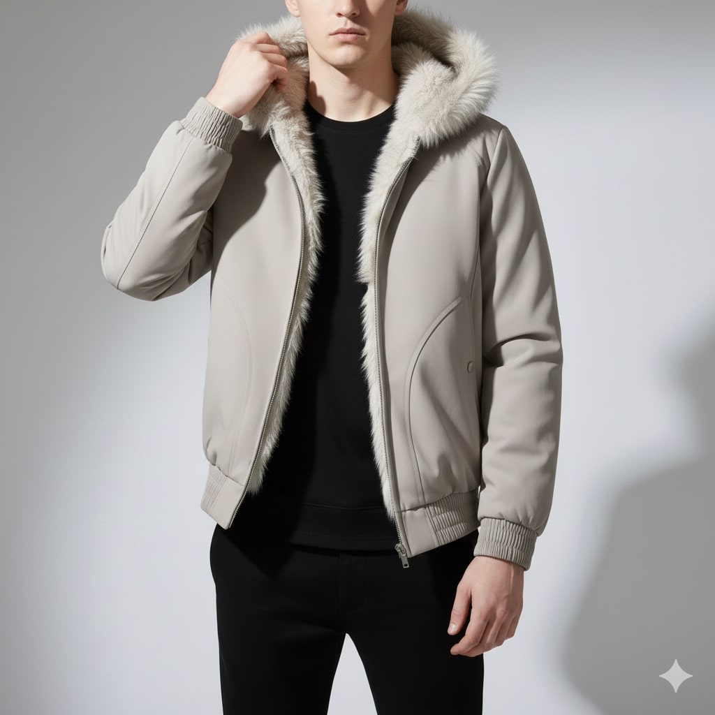 Bradley Men's Quilted Winter Hoodie – Plush-Lined Hooded Jacket