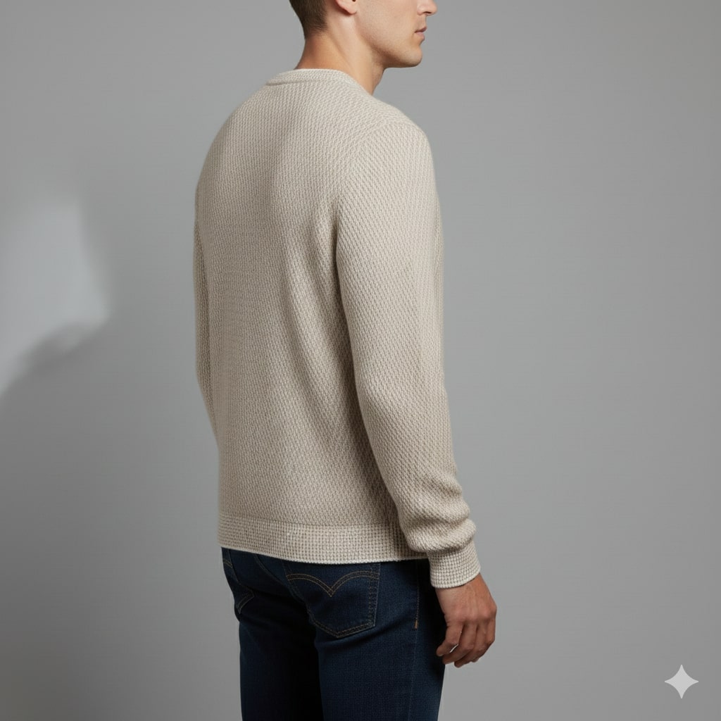 Alvino Men's Ribbed Knit Crewneck Sweater – Soft Pullover