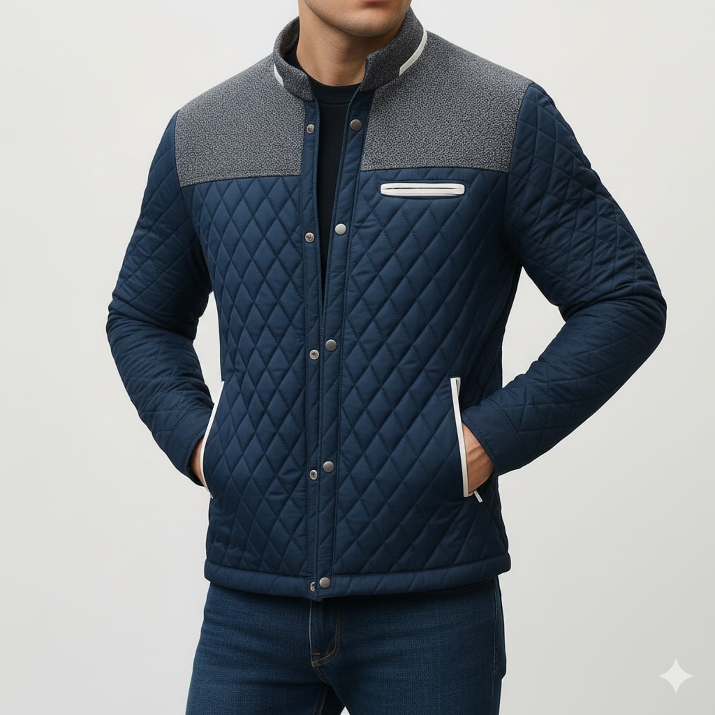 Adriano Men's Lightweight Quilted Puffer Zip-Up Jacket