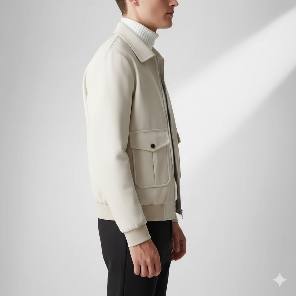 Brando Men's Suede Leather Bomber Jacket with Cozy Sherpa Lining
