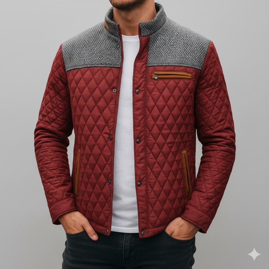 Adriano Men's Lightweight Quilted Puffer Zip-Up Jacket