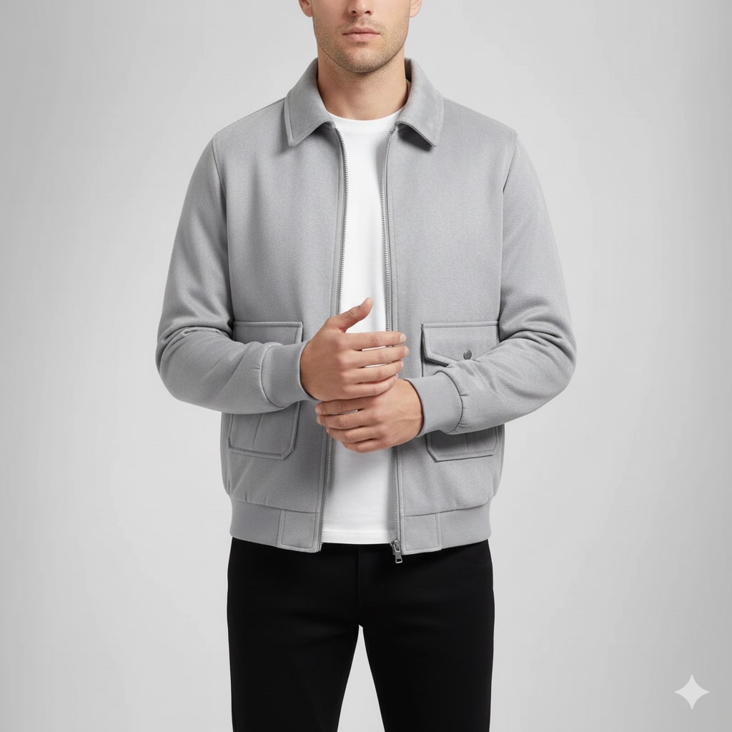 Brando Men's Suede Leather Bomber Jacket with Cozy Sherpa Lining