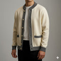 Holand Men's Two-Tone Knitted Cardigan with Button Placket