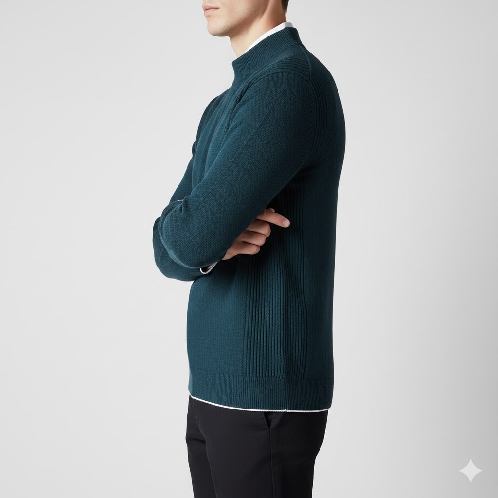 Adrian Men's Ribbed Crewneck Knit Pullover Sweater