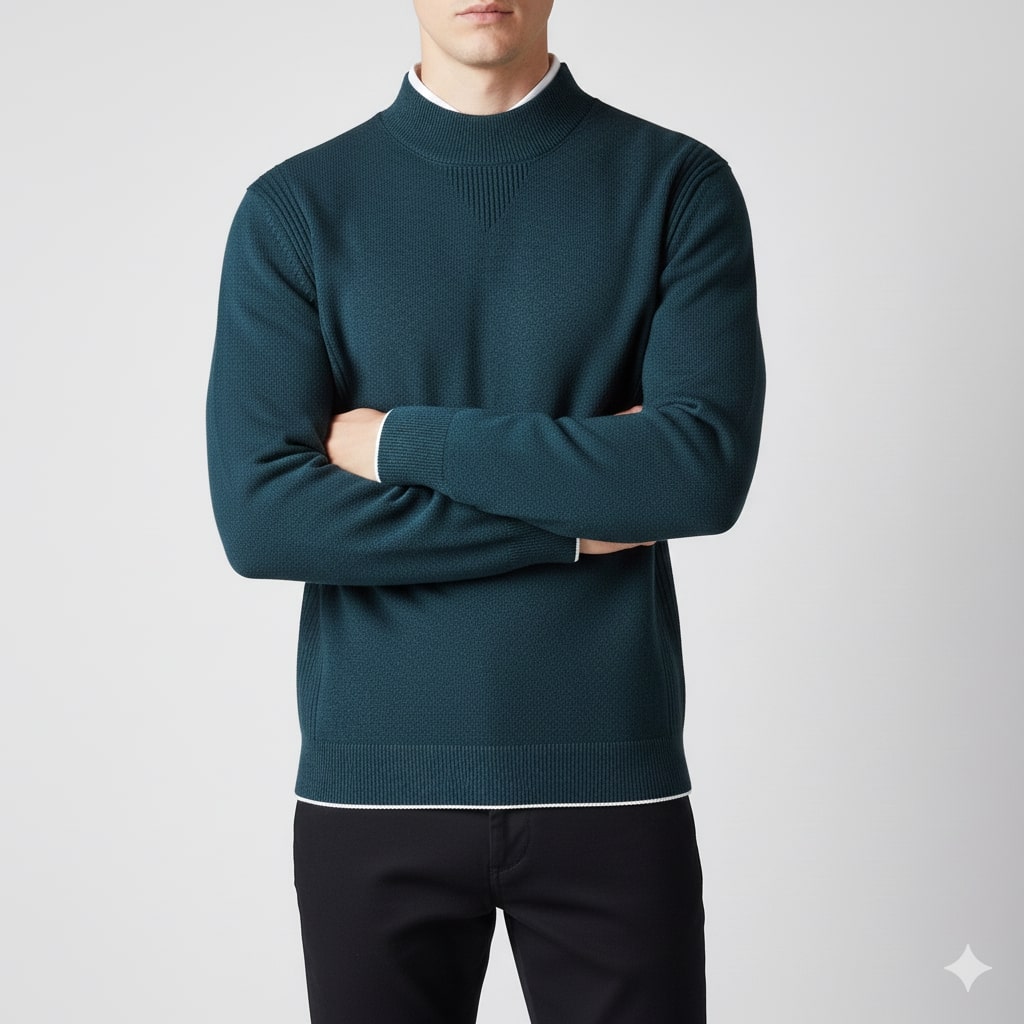 Adrian Men's Ribbed Crewneck Knit Pullover Sweater