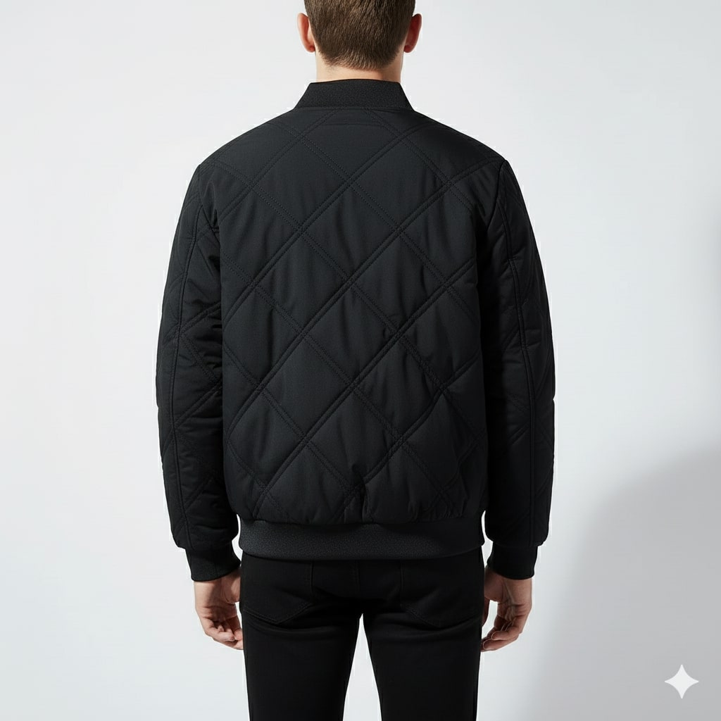 Fernan Men's Quilted Fleece-Lined Lightweight Bomber Jacket for Winter