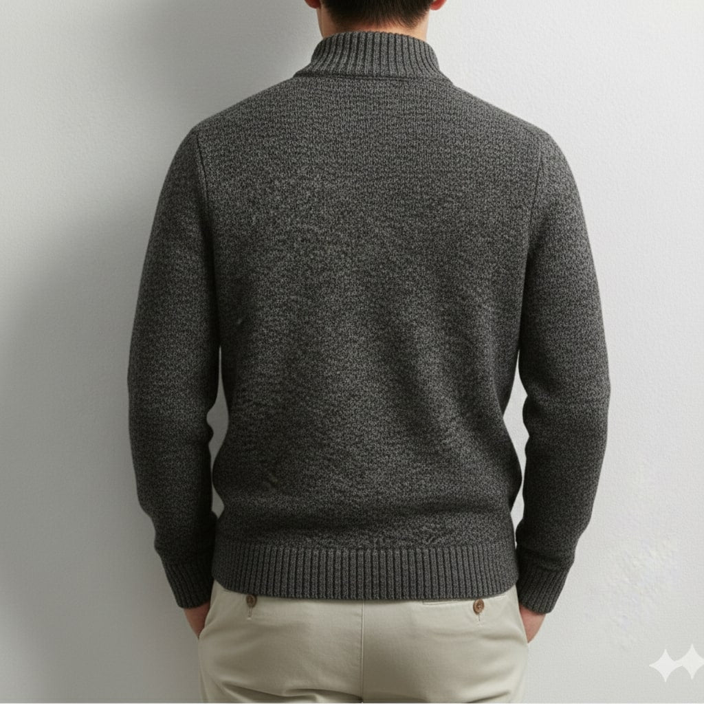 Ashton Men's Cotton Knit Quarter-Zip Pullover Sweater – Ideal for Layered Comfort