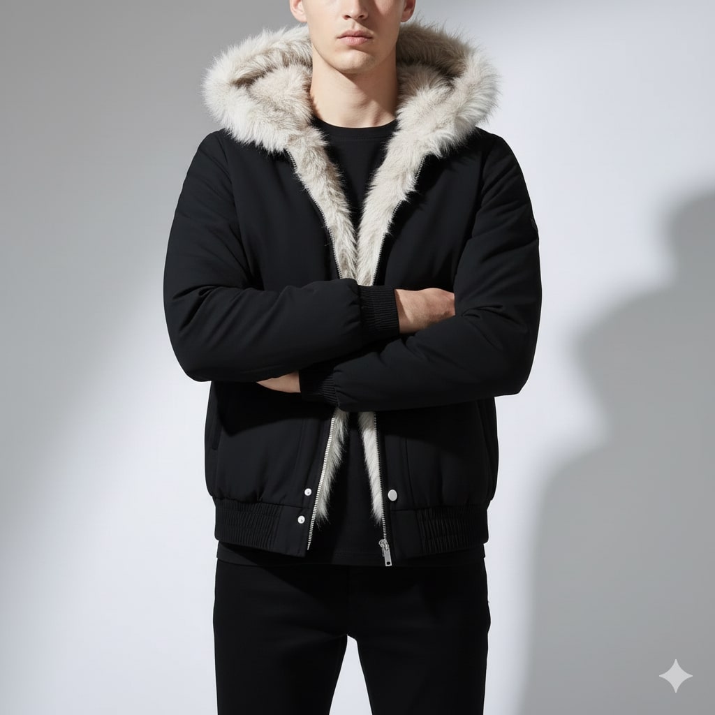Bradley Men's Quilted Winter Hoodie – Plush-Lined Hooded Jacket
