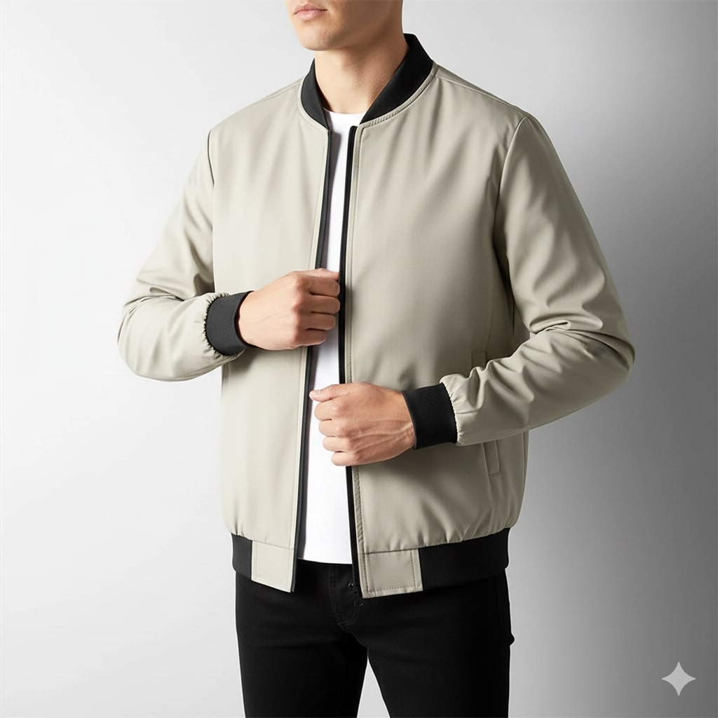 Harriet Men's Lightweight Softshell Bomber Jacket – Wind-Resistant