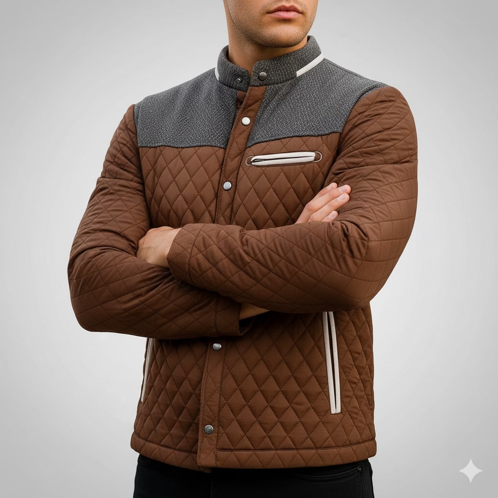 Adriano Men's Lightweight Quilted Puffer Zip-Up Jacket