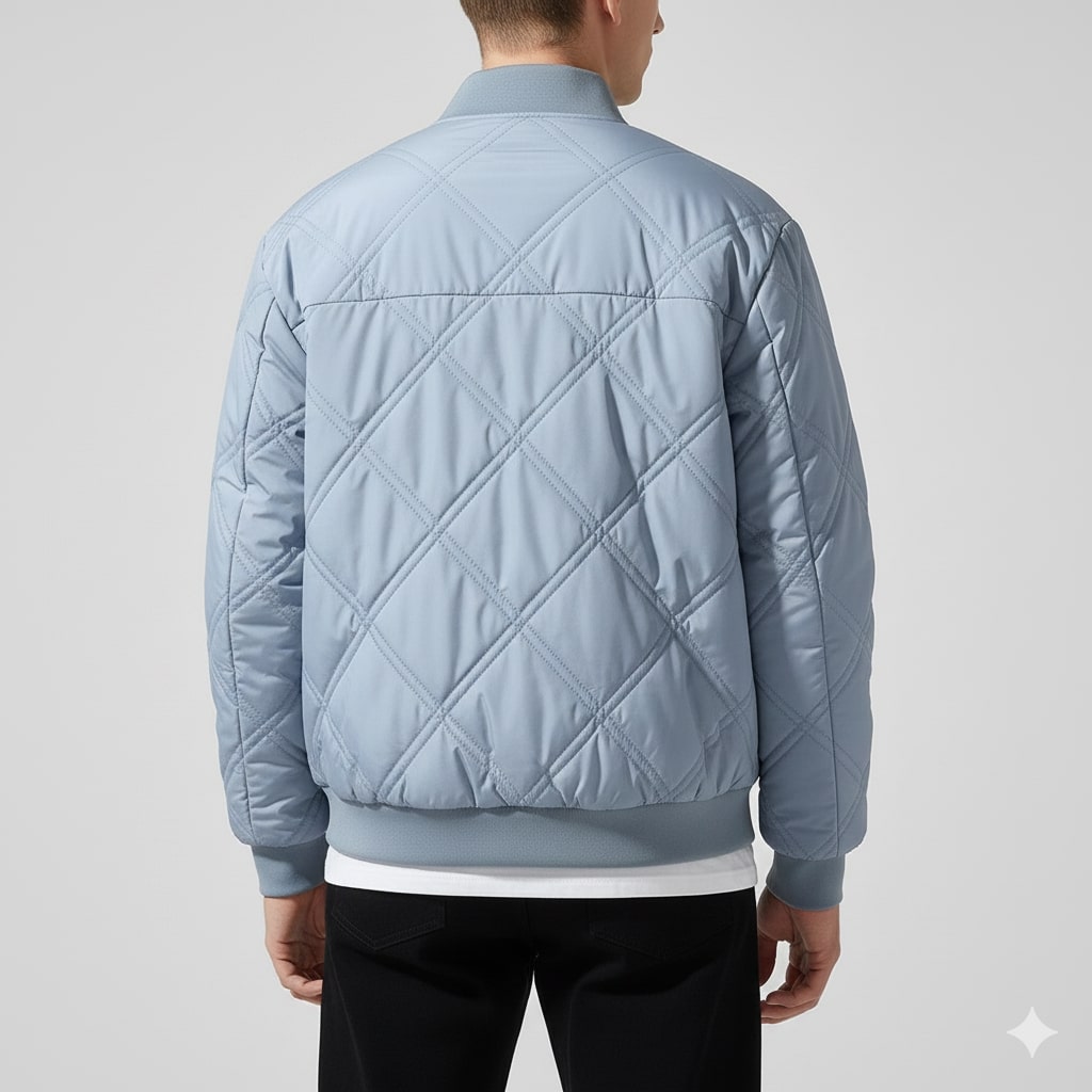 Fernan Men's Quilted Fleece-Lined Lightweight Bomber Jacket for Winter