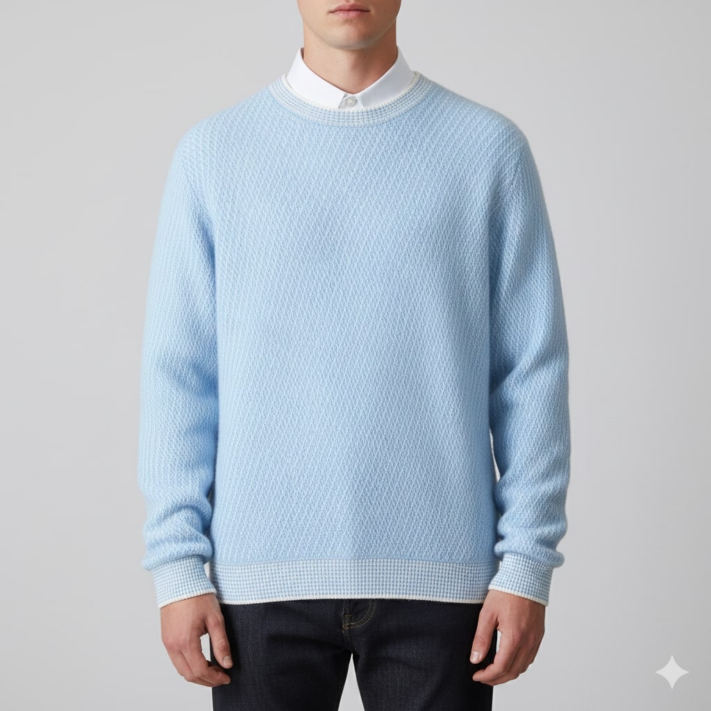 Alvino Men's Ribbed Knit Crewneck Sweater – Soft Pullover